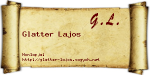 Glatter Lajos névjegykártya